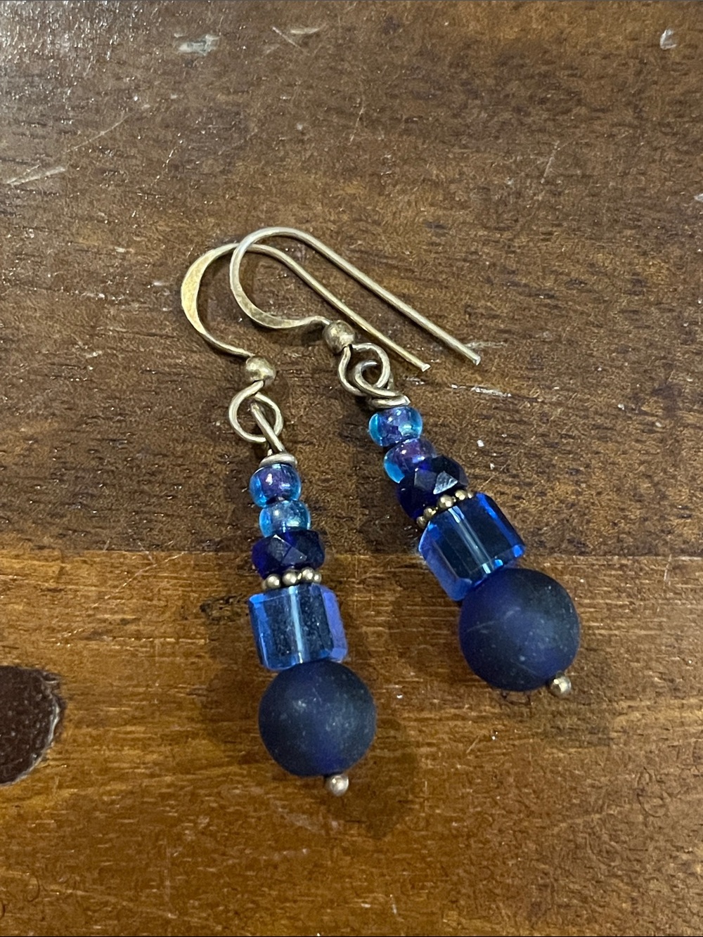 Blue Beaded Drop Earrings - Women Jewelry